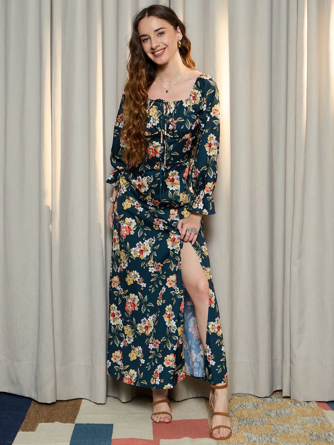 Berrylush Floral Printed Maxi Dress