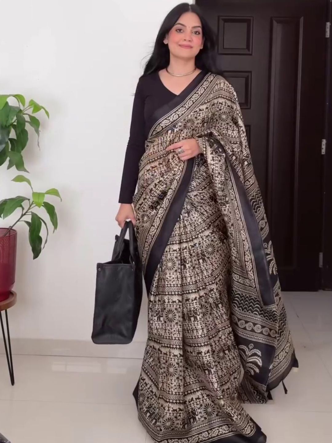 KALINI Kalamkari Printed Saree