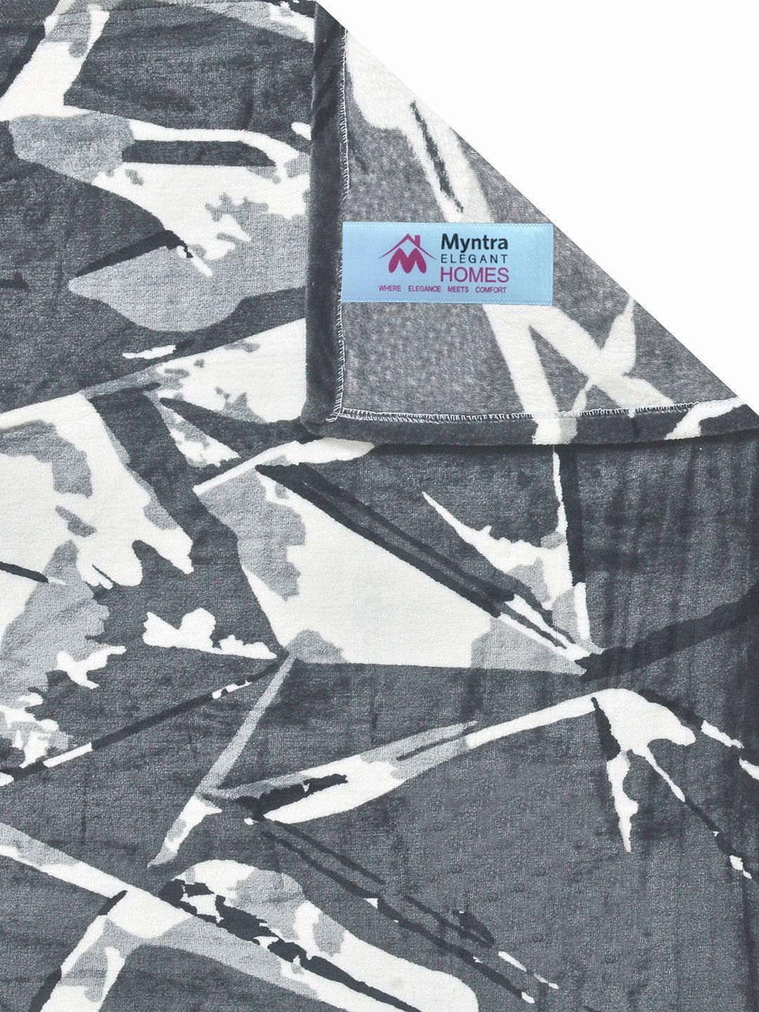 Myntra Elegant Homes Abstrak Bercetak Bulu 300 TC Cadar King Dengan 2 Sarung Bantal