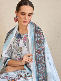 Indo Era Ethnic Motifs Printed Kurta With Trousers & Dupatta