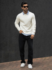 Powerlook Men Self Design Round Neck Cotton T-shirt