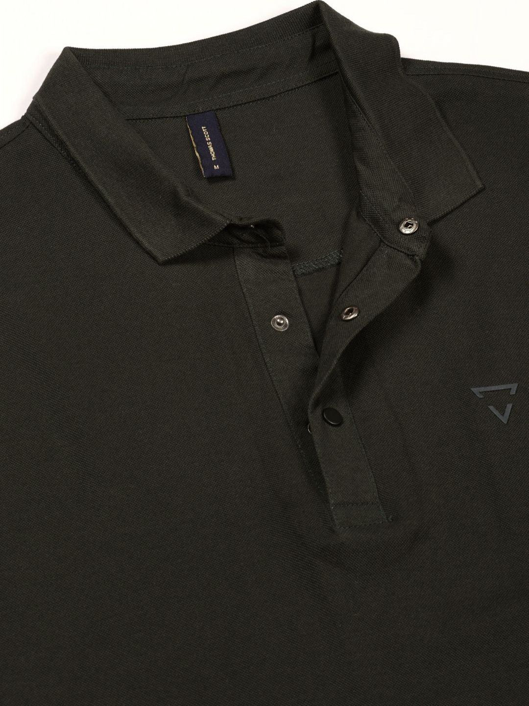 Thomas Scott Men Solid Polo Collar Cotton T-shirt