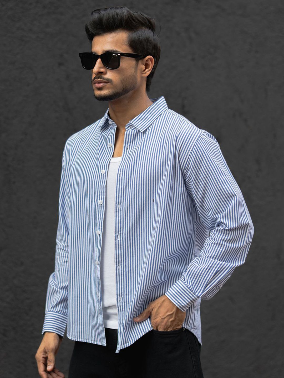 Powerlook Men Opaque Striped Casual Shirt