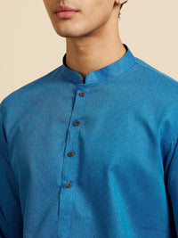 Diwas by Manyavar Woven Design Mandarin Collar Straight Kurta