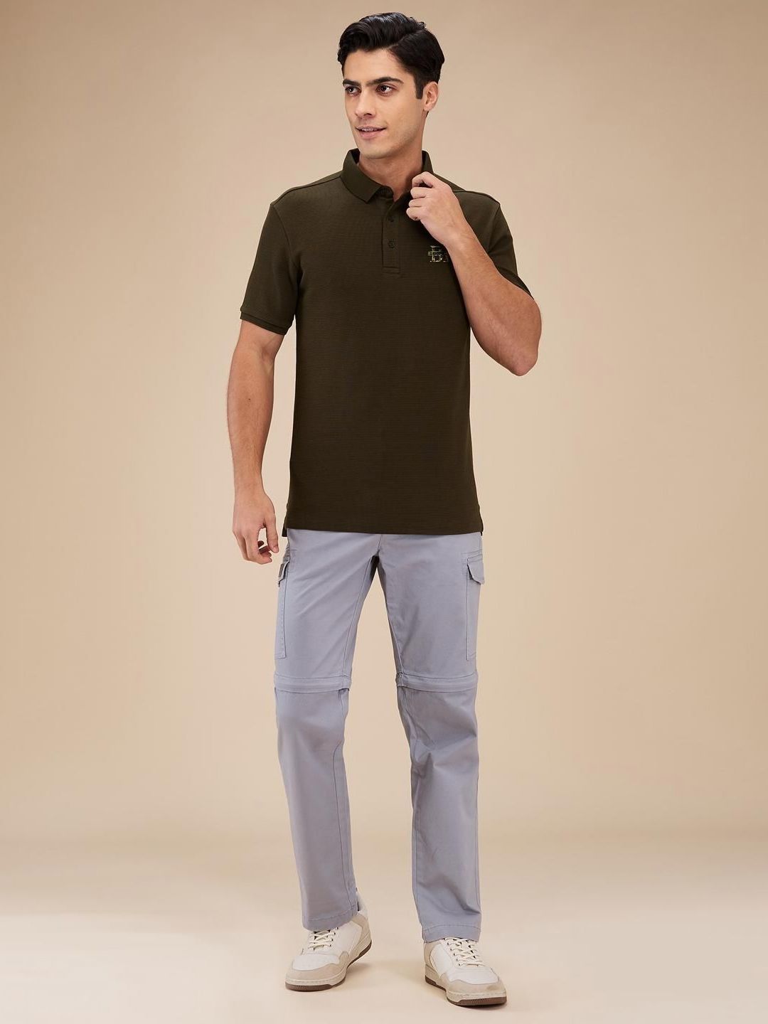 Being Human Men Self Design Polo Collar T-shirt