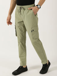 Thomas Scott Men Smart Regular Fit Mid-Rise Easy Wash Cotton Cargos