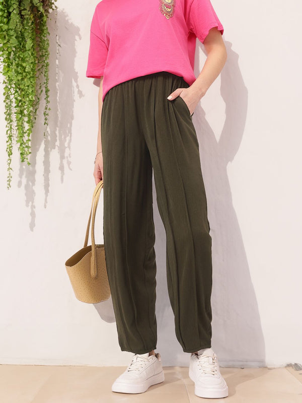DressBerry Women Edgy Elegance Pleated Trousers