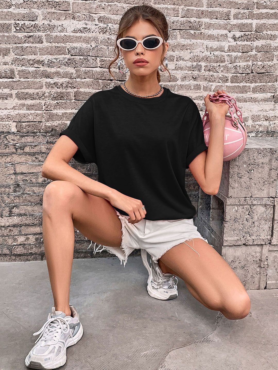 DressBerry Drop-Shoulder Sleeves T-shirt