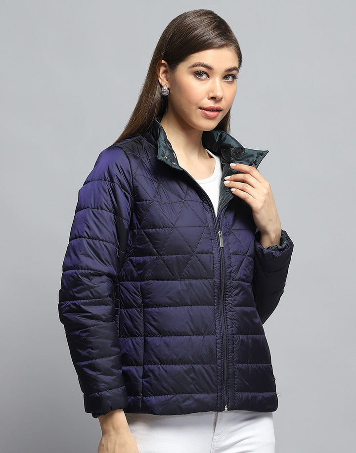 Monte Carlo Women Spread Collar Solid Casual Lightweight Puffer Jacket
