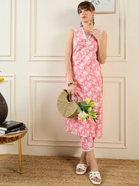 Indo Era Women Pink Kurta Sets