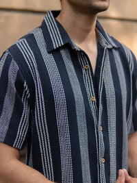 Powerlook Men Striped Spread Collar Cotton Casual Shirt