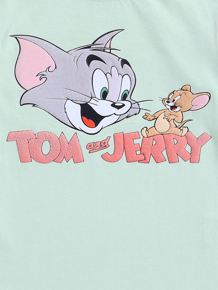 Happy Faces Boys Tom & Jerry Printed Pure Cotton T-shirt