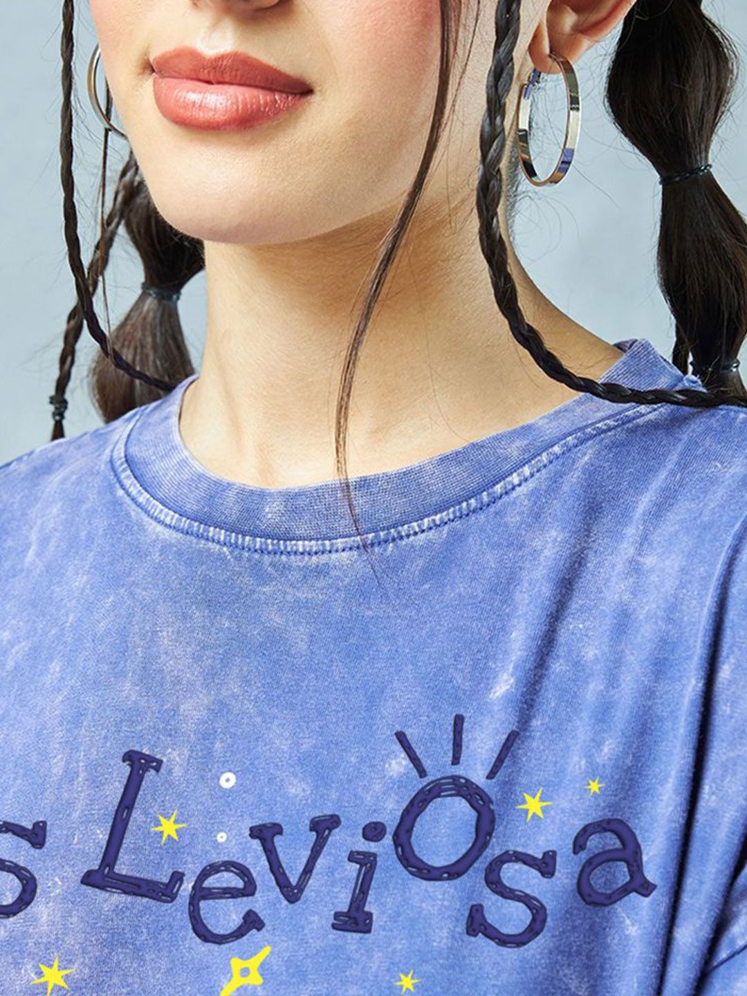 Bewakoof Official Harry Potter Merchandise Women's Printed Oversized Acid Wash T-Shirt