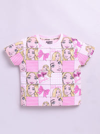 Happy Faces Kids Girls Barbie Printed Pure Cotton T-Shirt