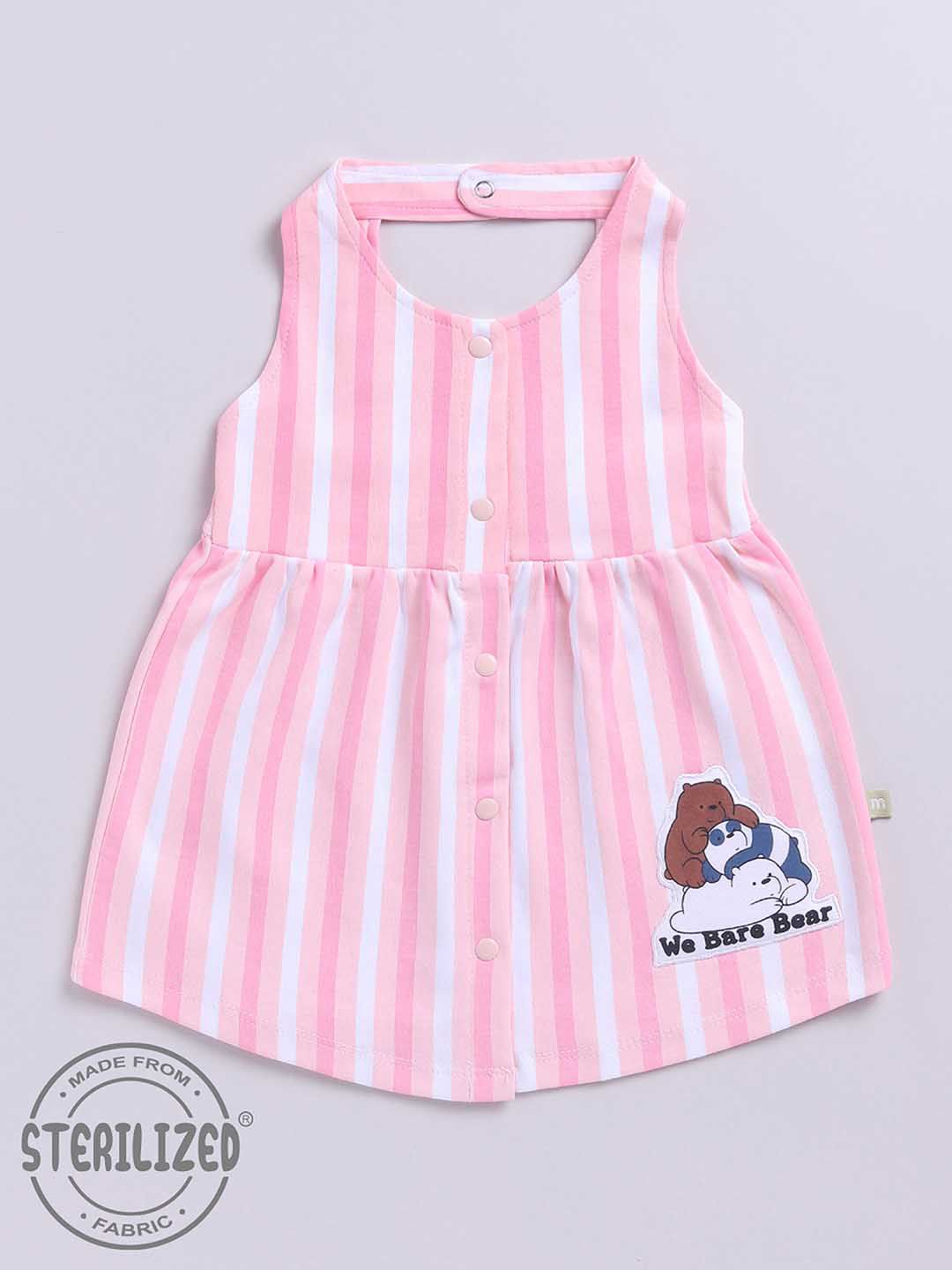 Moms Love Infant Girls We Bare Bears Print Pure Cotton Fit & Flare Dress