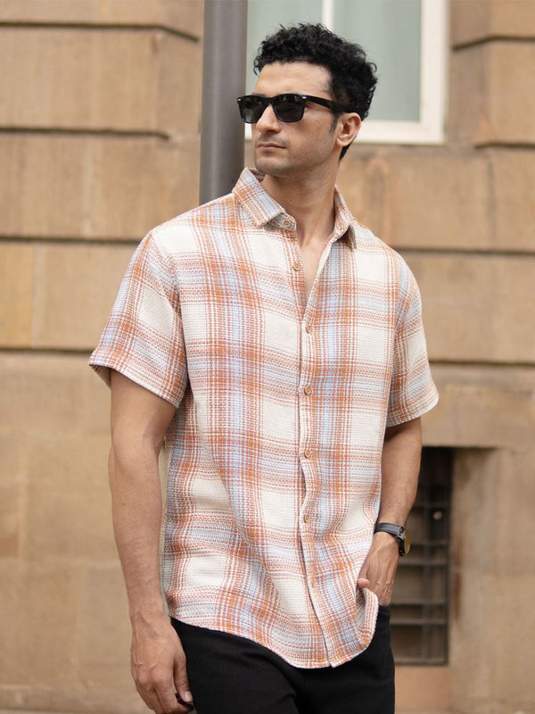 Powerlook Men Structured Checks Shirt ss25