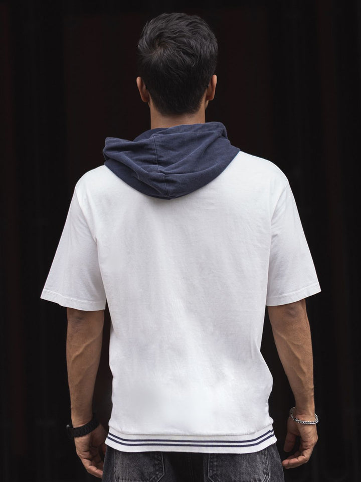 Powerlook Men Solid Hooded Drop-Shoulder Sleeves Pure Cotton Oversized T-shirt