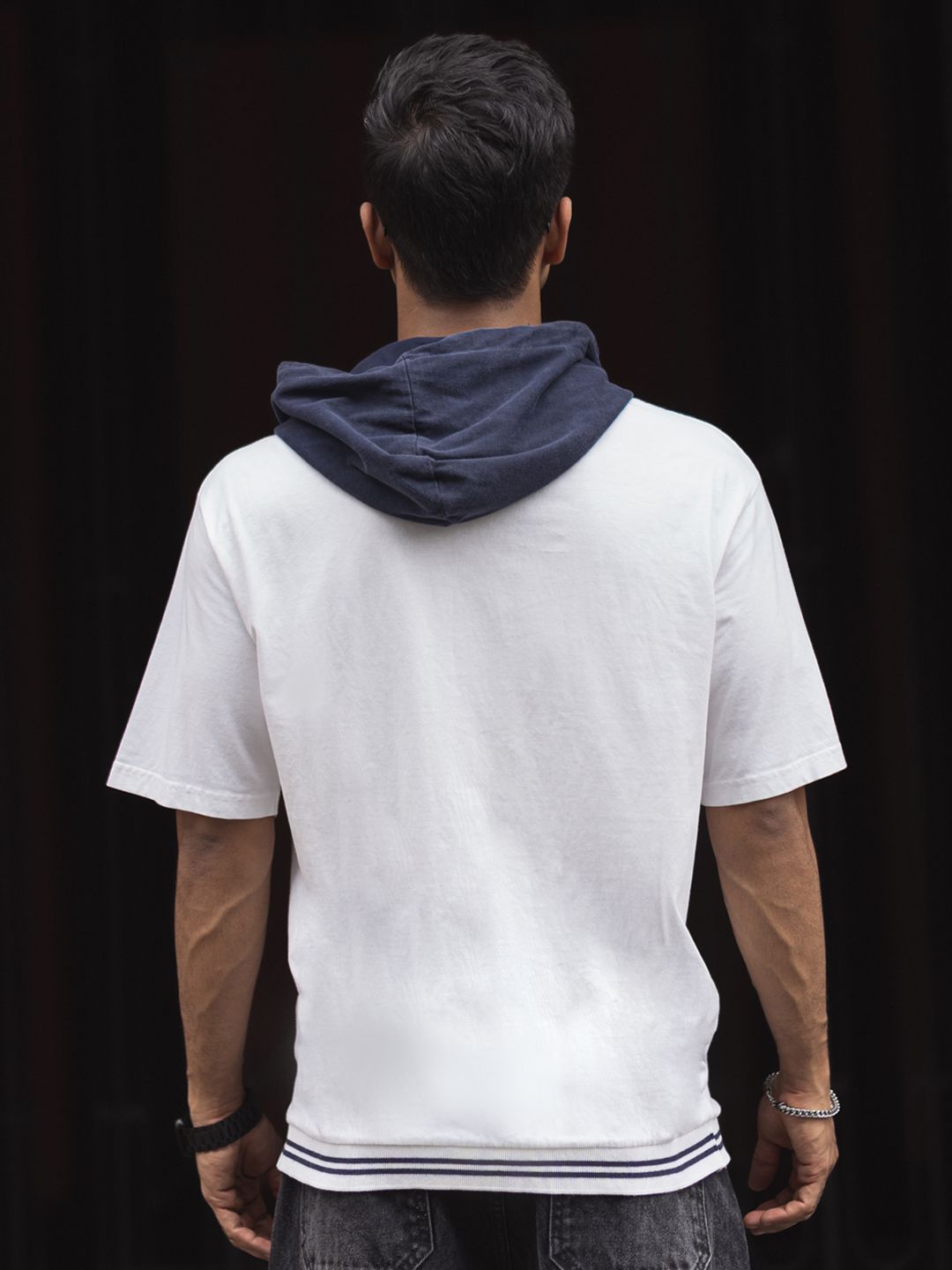 Powerlook Men Solid Hooded Drop-Shoulder Sleeves Pure Cotton Oversized T-shirt