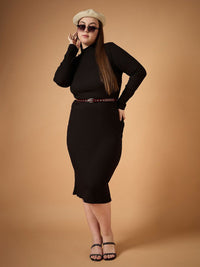 SASSAFRAS Curve Bodycon Midi Dress