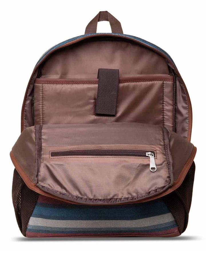 ZOUK Men Striped Mysore Mosaic Classic Backpack with Compression Straps