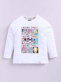 Happy Faces Boys Looney Tunes Printed Pure Cotton T-shirt
