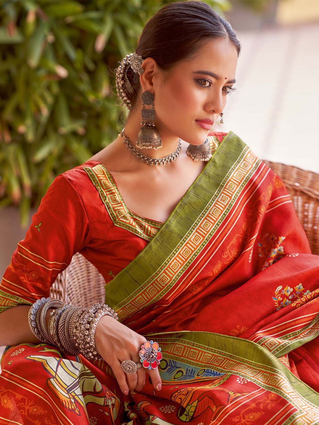 Saree mall Silk Blend Tussar Sarees