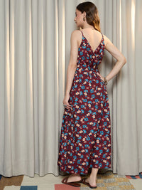 Berrylush Floral Print A-Line Maxi Dress
