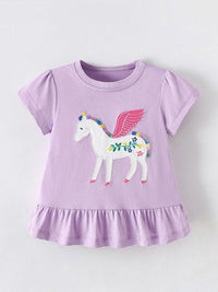 YK Print Puff Sleeve Cotton Top