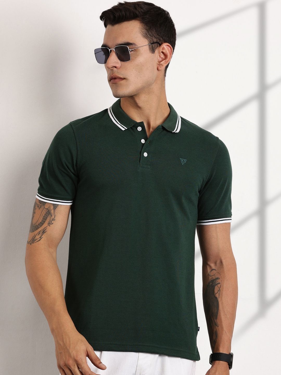 Thomas Scott Men Polo Collar Pockets T-shirt