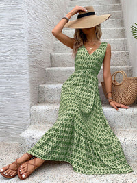 DressBerry Printed Tie-Up Waist Maxi Dress