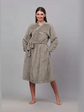 KLOTTHE Woollen Long Sleeves Bath Robe With Belt