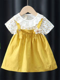 YK Girls Cotton Floral Printed Fit and Flare Dress