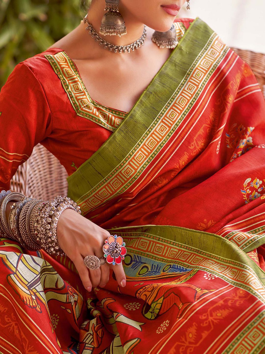 Saree mall Silk Blend Tussar Sarees