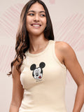 Tokyo Talkies Disney Mickey Mouse Rhinestone Pure Cotton Tank Top