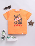 Happy Faces Kids Boys Typography Printed Pure Cotton T-Shirt