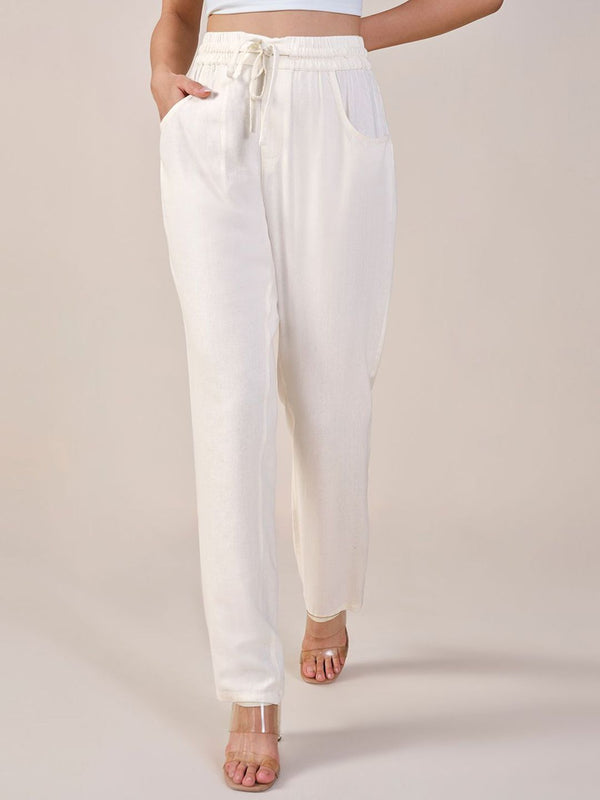 AND Women Regular Fit Mid-Rise Regular Trousers