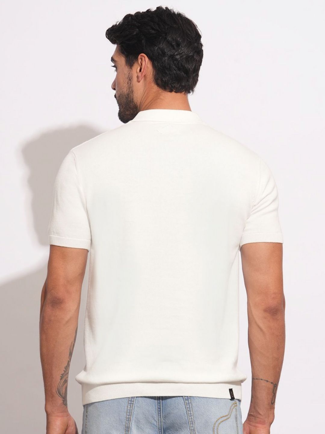 Being Human Men Self Design Polo Collar T-shirt