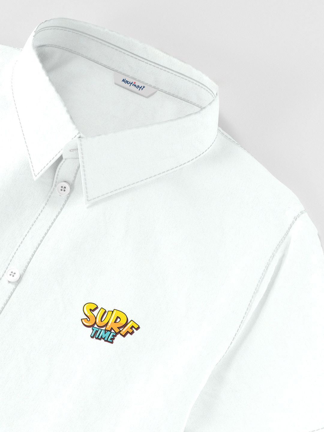 Nauti Nati Boys Printed Short Sleeves Pure Cotton Shirt With Shorts