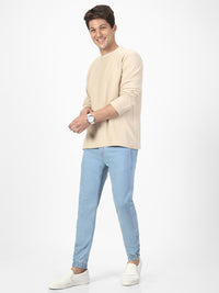 Urbano Fashion Men Blue Slim Fit Mid-Rise Clean Look Stretchable Jogger Jeans