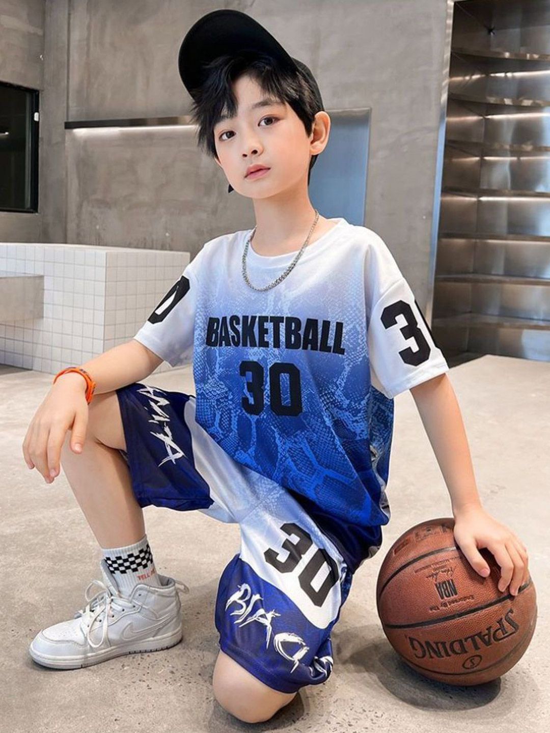 YK Boys Printed Round Neck T-Shirt With Shorts