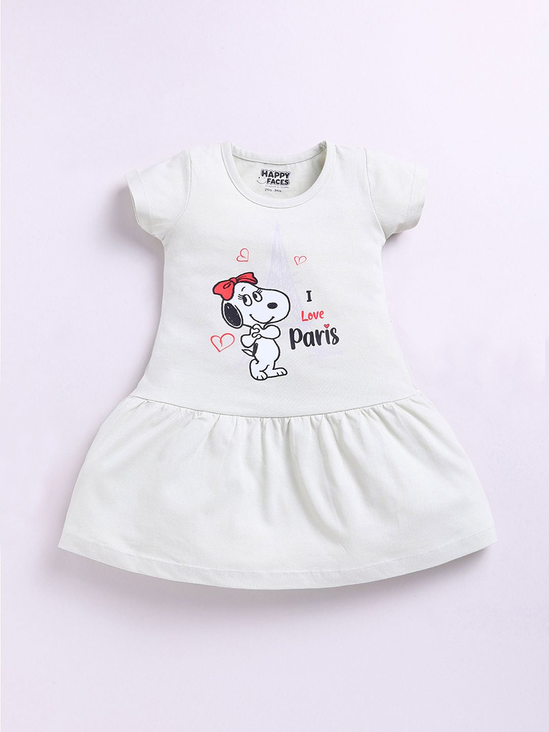 Happy Faces Kids Girls Snoopy Printed Pure Cotton A-Line Dress