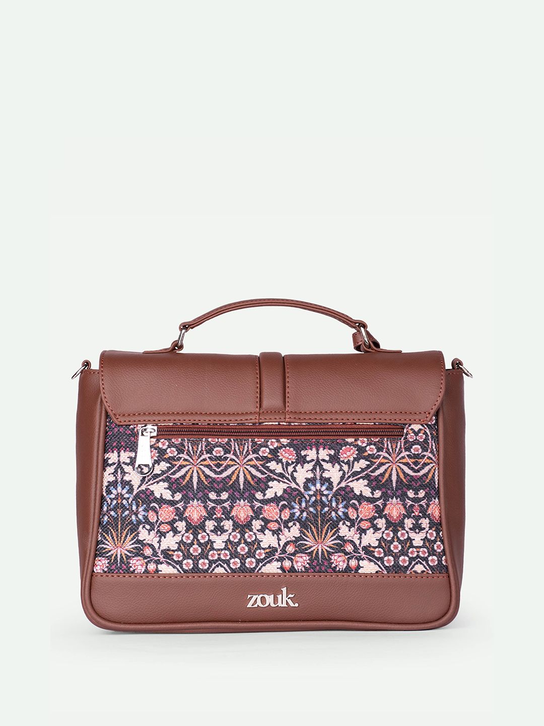 ZOUK Floral Printed Structured Satchel