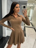 all about you Women Solid Fit & Flare Dress