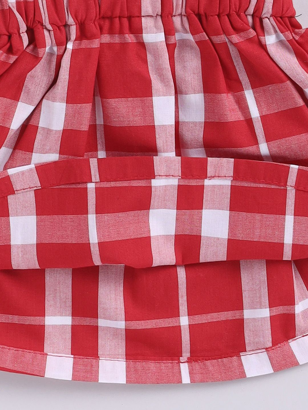 Moms Love Infant Girls Checked Cold-Shoulder Fit & Flare Dress