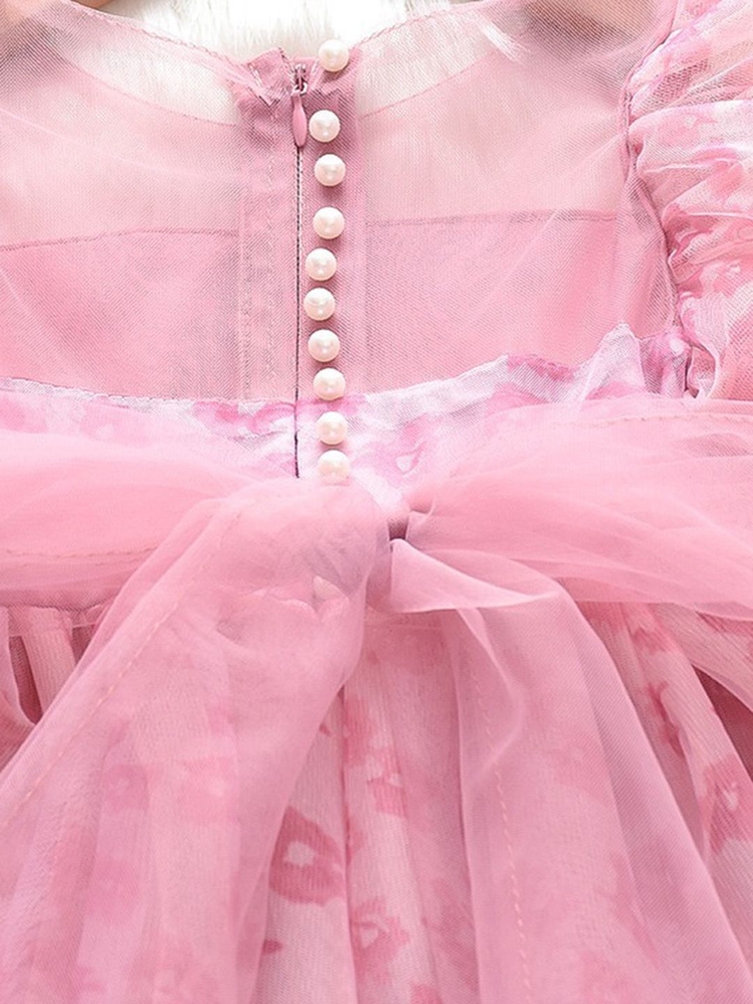 YK Girls Floral Flutter Sleeves Knee Length A-Line Dress