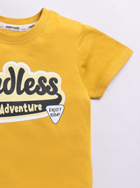 Happy Faces Kids Boys Typography Printed Pure Cotton T-Shirt