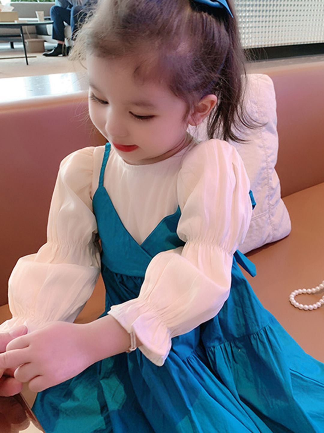 YK Girls Round Neck Pinafore Dress