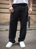 Powerlook Men Baggy Fit Corduroy Pleated Trousers