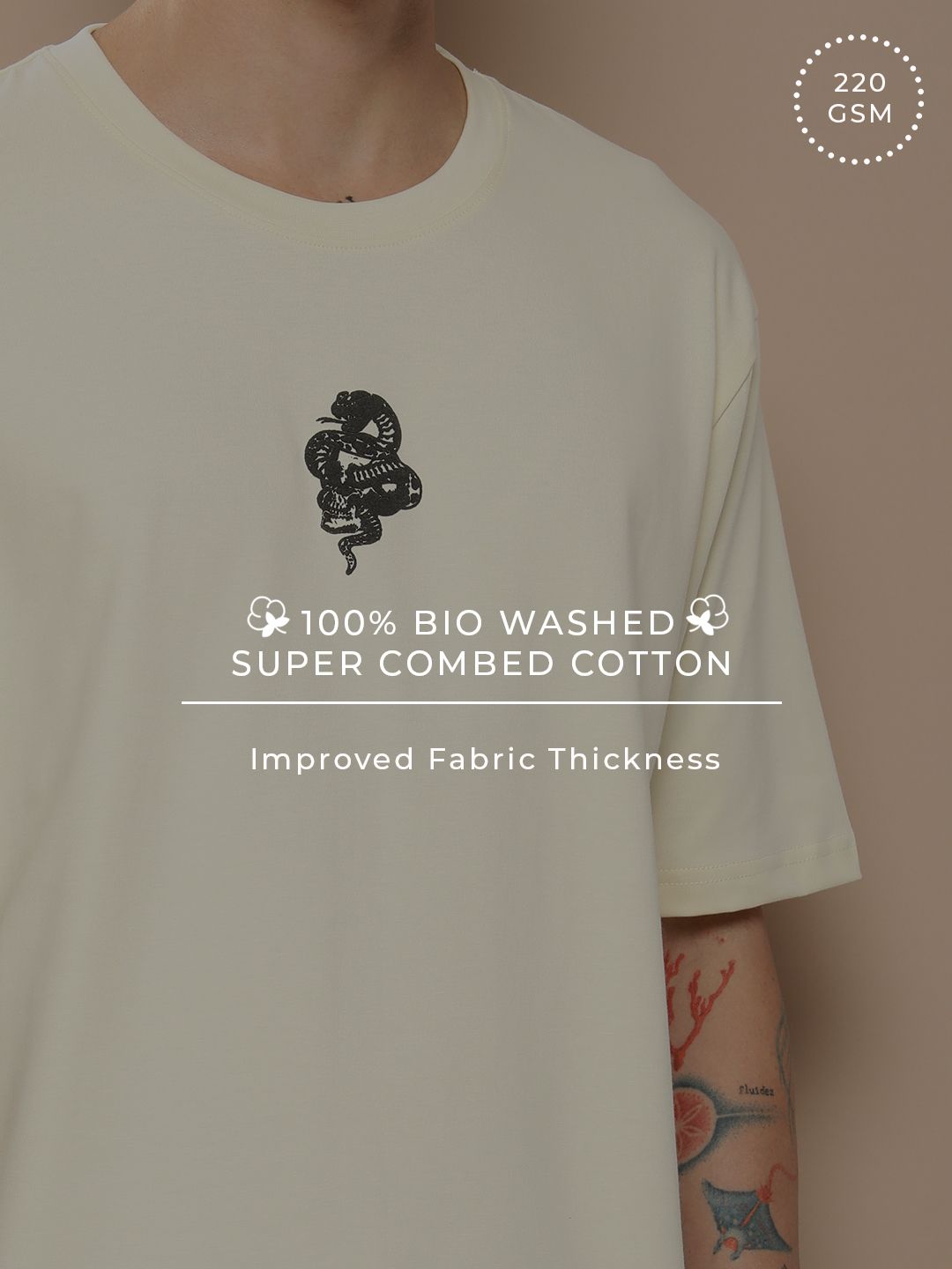 Difference of Opinion Men Graphic Printed Embossed Oversized T-shirt