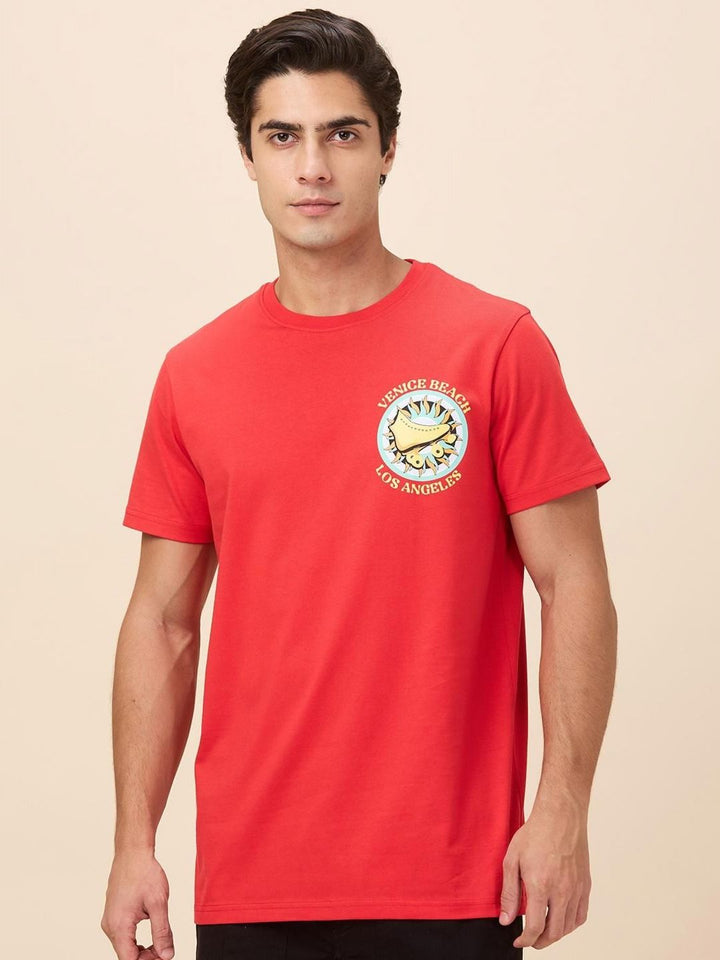 Being Human Men Typography Printed Round Neck Cotton Relaxed Fit T-shirt